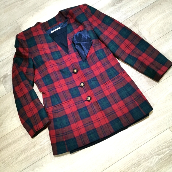 Vintage Le Suit Ladie's 80's Suit Plaid Wool Blend - Picture 5 of 5